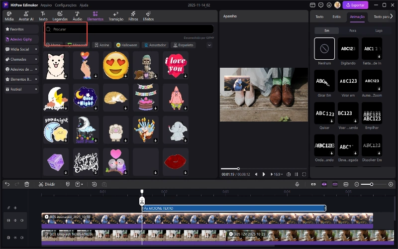 adicionando adesivos