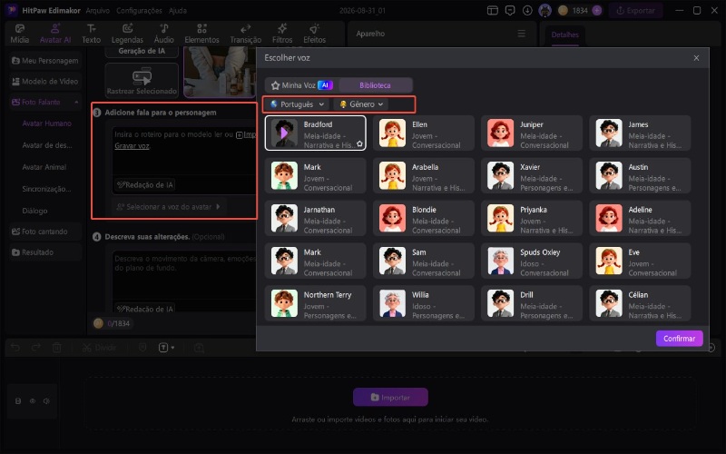 Gerador de Vídeos com Avatar de IA