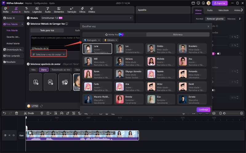 gerador de vídeo de avatar de IA