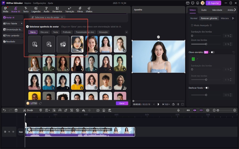 Melhor gerador de vídeos com IA e biblioteca de avatares