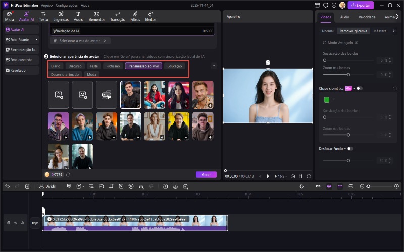Melhor gerador de vídeos com IA e avatar humano