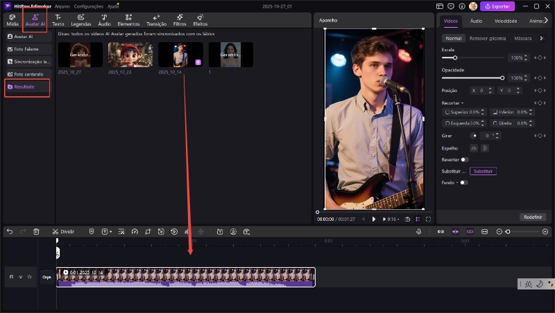 pré-visualização de foto de canto de IA