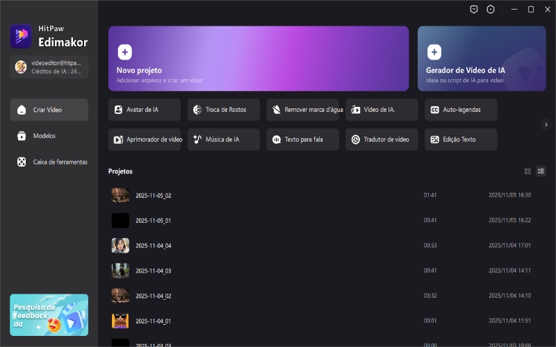 criação de vídeo com IA hitpaw edimakor