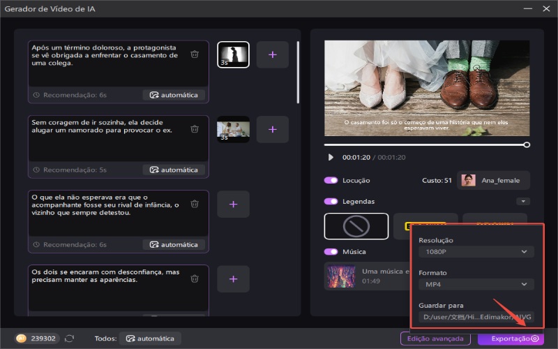 gerador de vídeo AI hitpaw edimakor