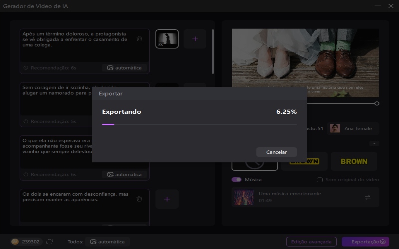 Gerador de vídeo com IA hitpaw edimakor - Exportar vídeo