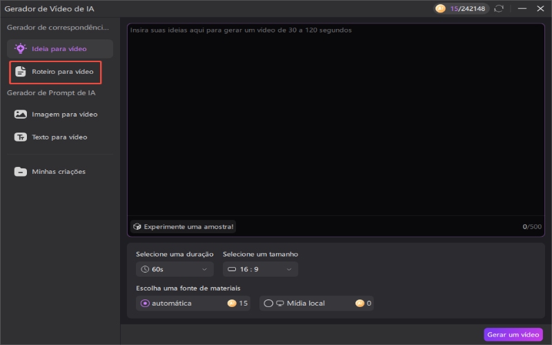 hitpaw edimakor Insira a ideia de vídeo