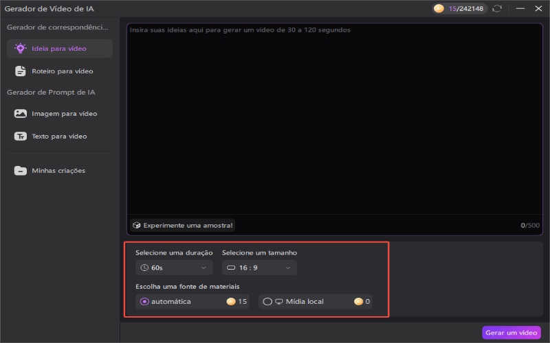 ajuste de parâmetros de vídeo hitpaw edimakor