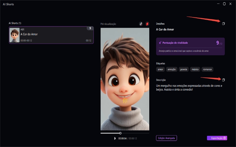 títulos descritivos de shorts de IA