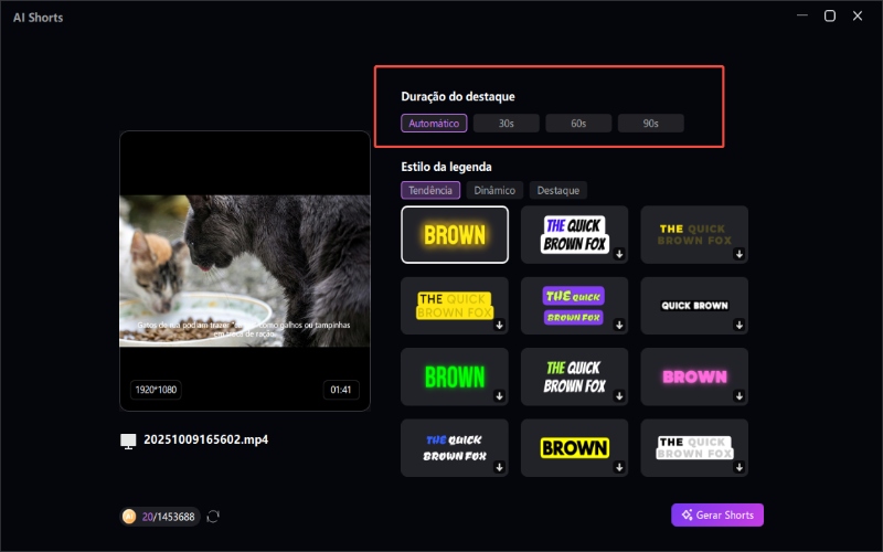 duração dos curtas de IA