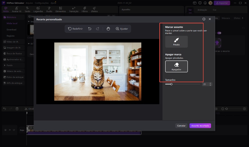 pincel e borracha recortados personalizados