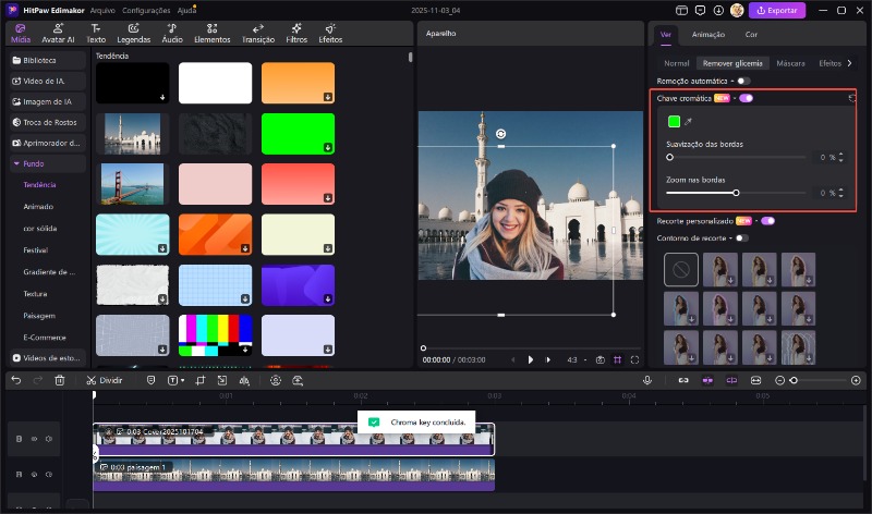 Chroma key para tela verde