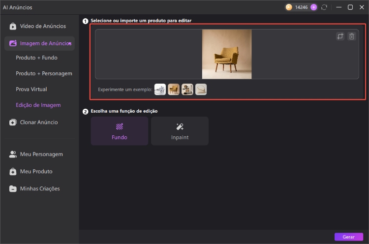 edimakor ai ad image editing upload