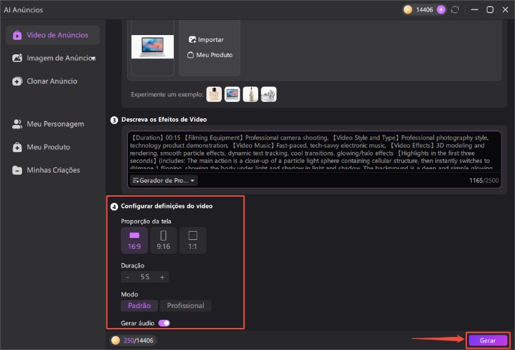 edimakor product showcase finalize video settings