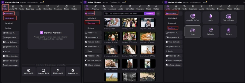 biblioteca de mídia