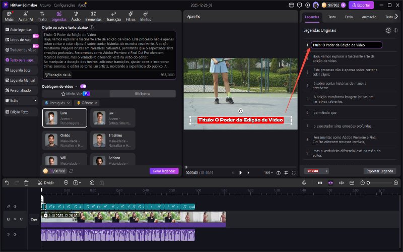 hitpaw edimakor auto subtitle - editar legendas