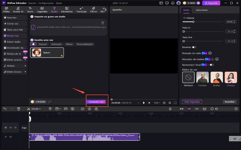 iniciar a mudança de voz