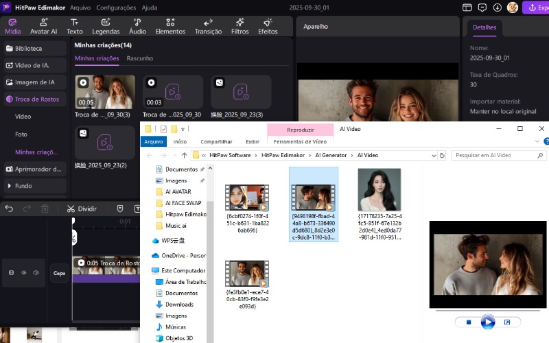 Exemplo de troca de rosto