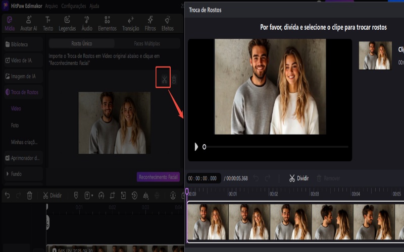 Carregando vídeo de troca de rosto