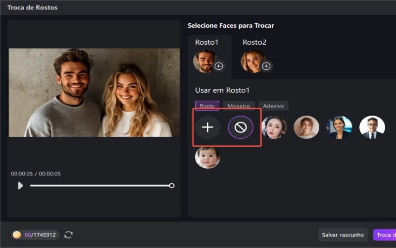 Troca de rosto Reconhecimento facial