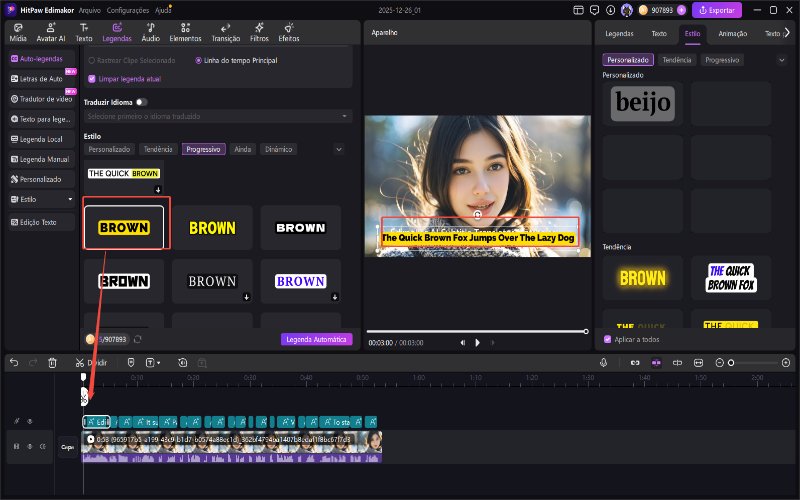 HitPaw Edimakor legendas automáticas - legendas geradas automaticamente