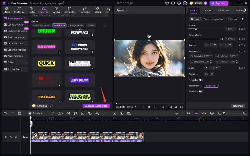 HitPaw Edimakor legendas automáticas - legendagem automática