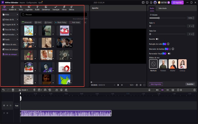Guia do HitPaw Edimakor para conversão de texto em fala - Ajustar a velocidade do áudio