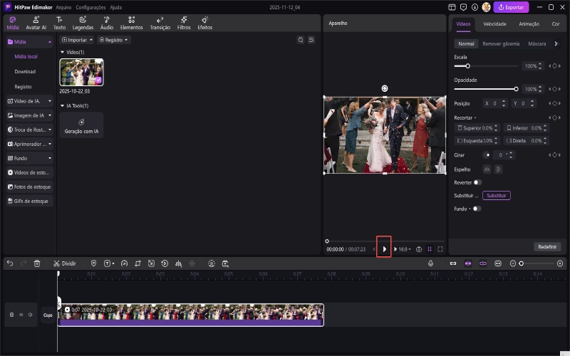 pré-visualizar o vídeo