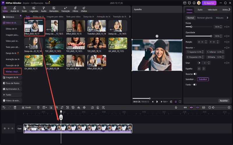 imagem edimakor para vídeo - resultado de abraço de IA