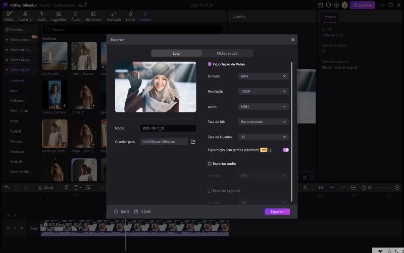imagem edimakor para vídeo - exportar vídeo de abraço de IA