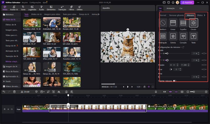 keyframe-máscara de vídeo