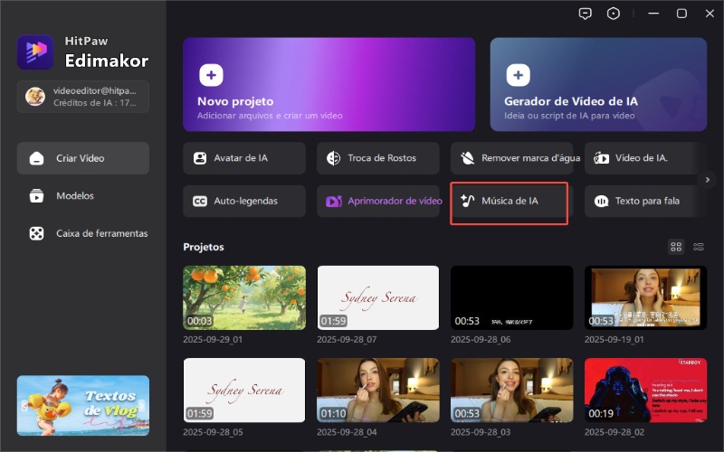 gerador de música de IA-página inicial