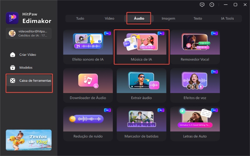 caixa de ferramentas geradora de música de IA