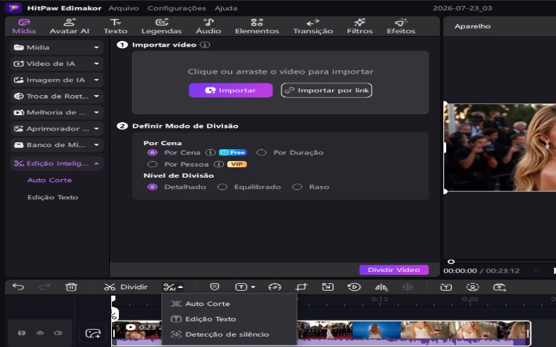 Abrir a Edição Baseada em Texto pela linha do tempo