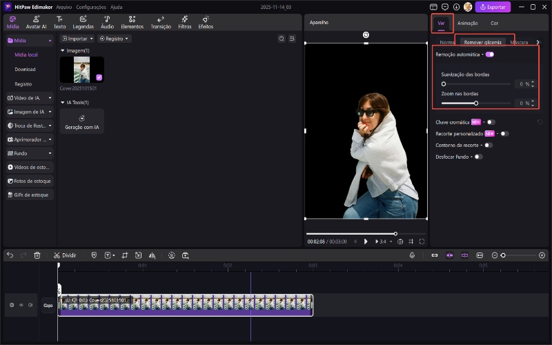 remover fundo de vídeo com edimakor
