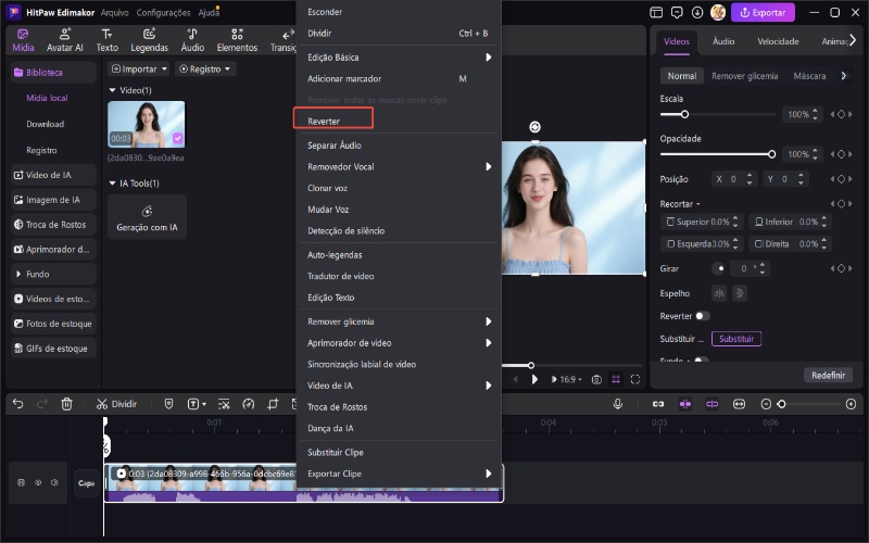 Inverta o caminho do vídeo desejado 2