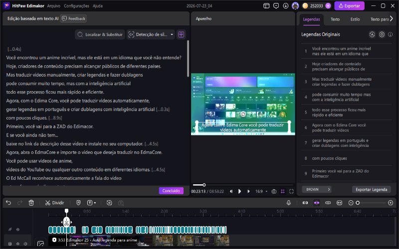 Visualizar resultados processados e editar o roteiro