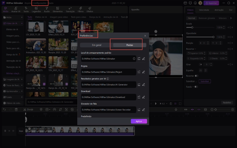 local de salvamento personalizado
