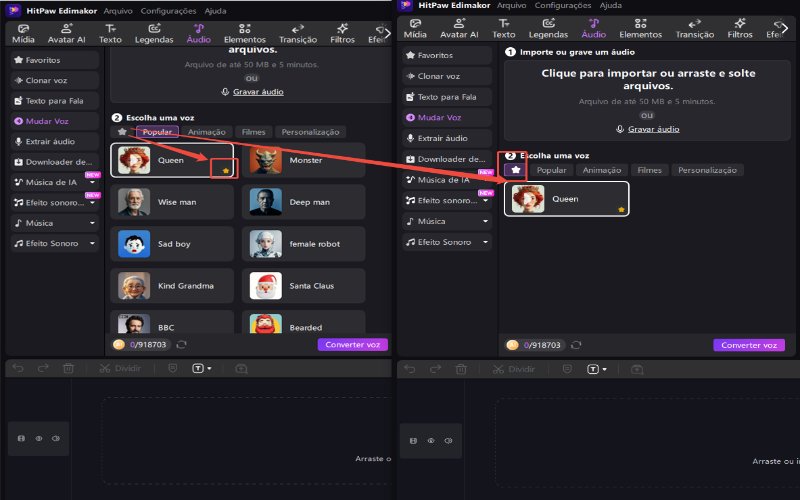 Marque as vozes com uma estrela para salvá-las na biblioteca.