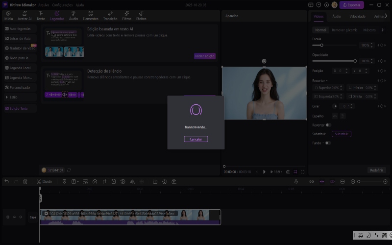 processamento de edição baseado em texto