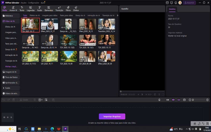 geração de texto em vídeo por IA