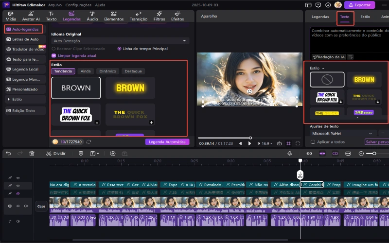 hitpaw edimakor ai tradutor - personalizar legendas