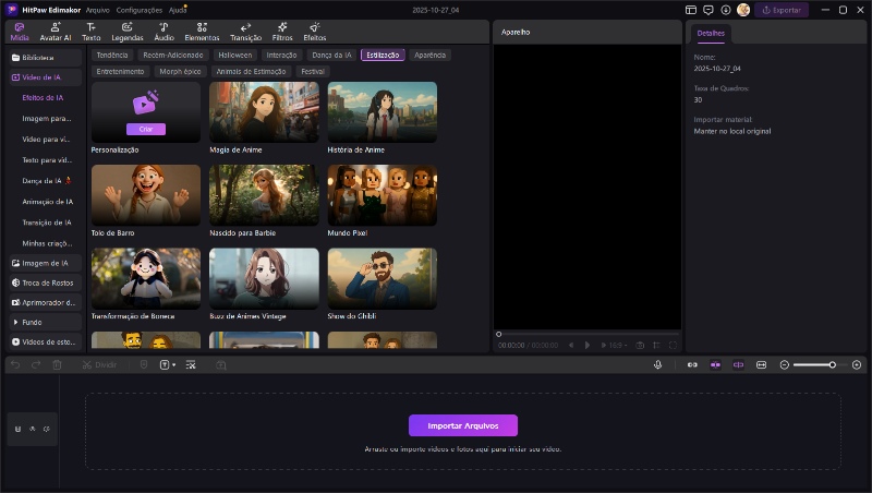 estilização de efeitos de IA