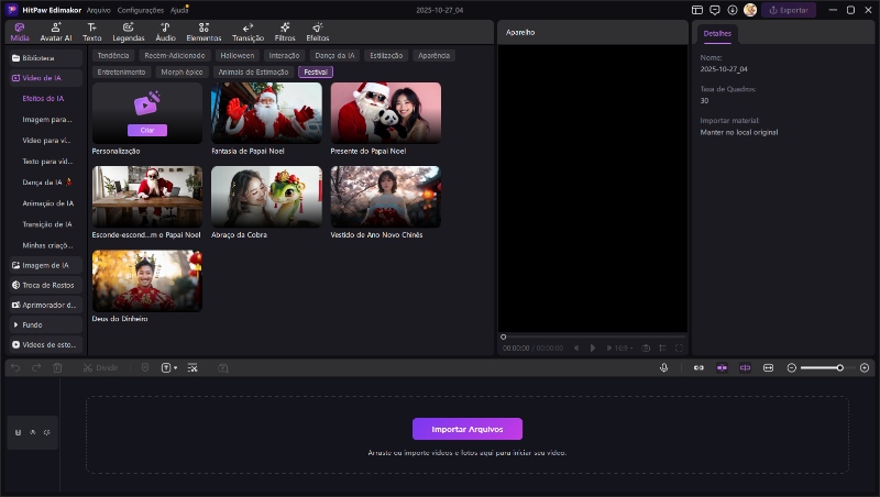 festival de efeitos de IA