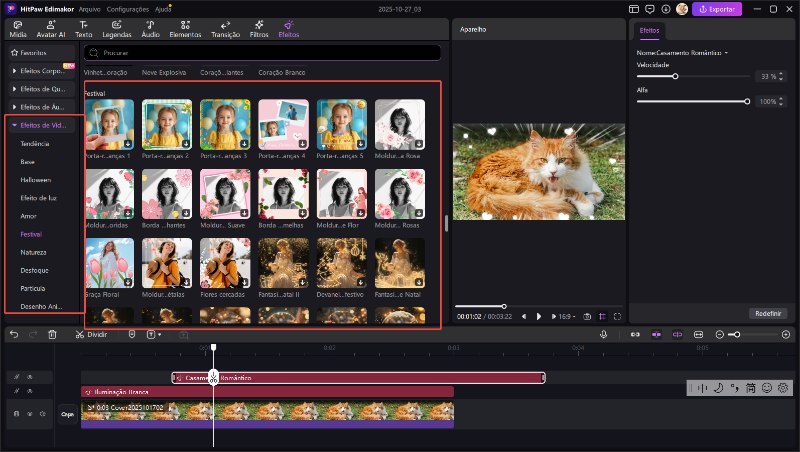 biblioteca de efeitos de vídeo