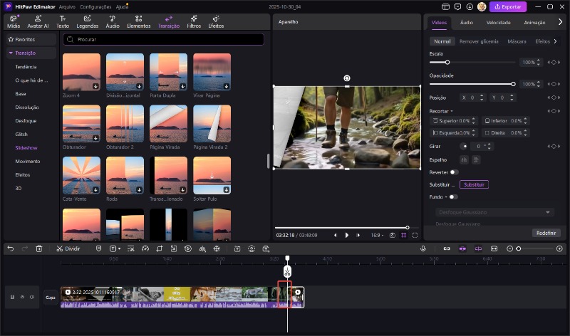 Aplicar transição de vídeo