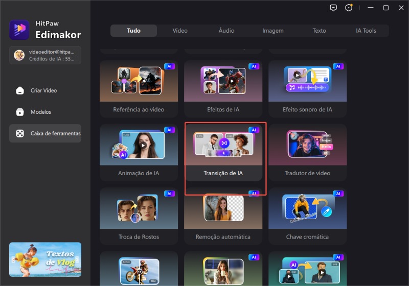 Personalize a transição de vídeo com IA