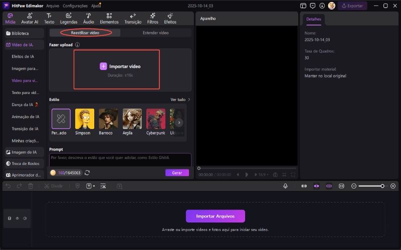 importar vídeo para conversor de vídeo