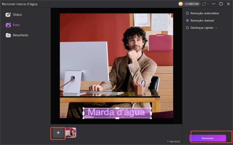 Removedor de marca d'água de no máximo 20 fotos